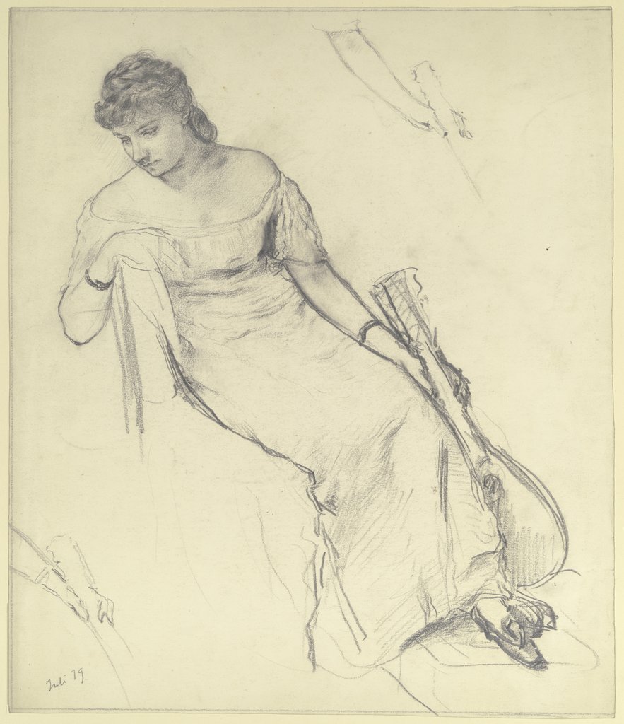 Sitzende Frau mit Mandoline, Otto Scholderer