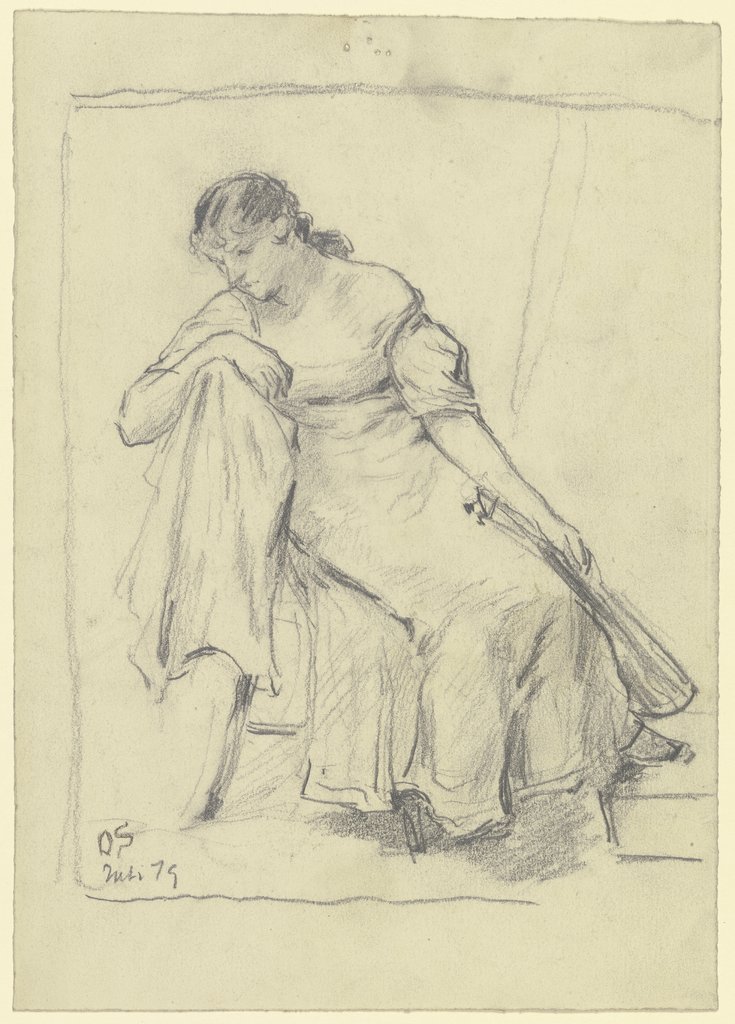 Sitzende Frau mit Mandoline, Otto Scholderer