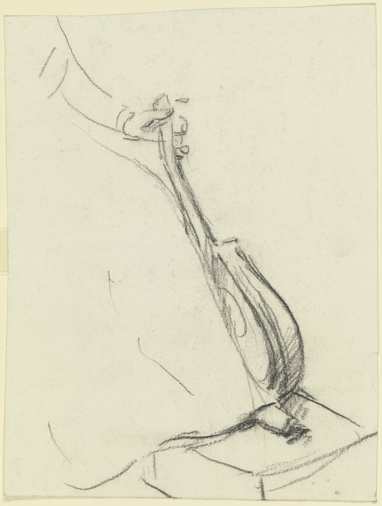 Sitzende Frau mit Mandoline (Fragment), Otto Scholderer