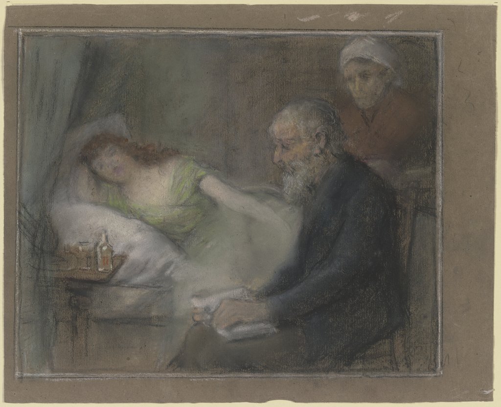 At the sickbed, Otto Scholderer