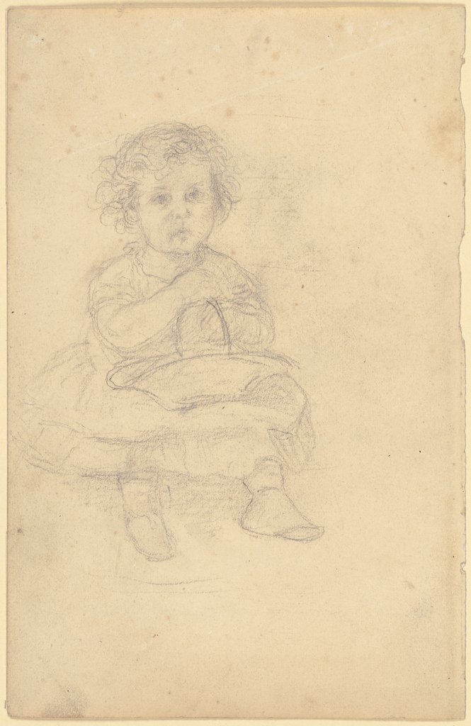 Sitting little girl, Otto Scholderer