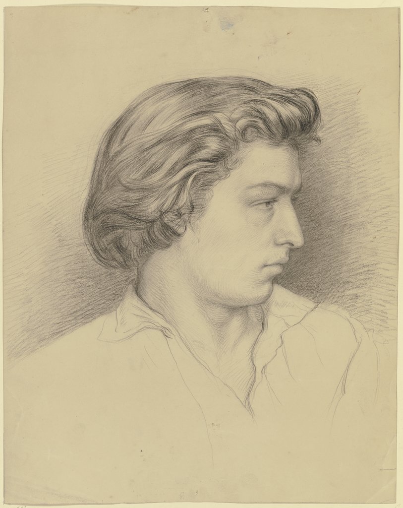 Bildnis eines jungen Mannes im Profil nach rechts, Otto Scholderer