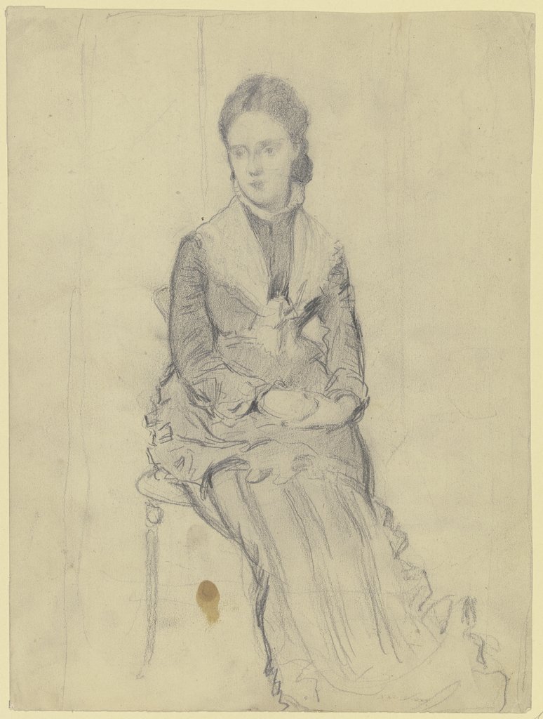 Sitzende Frau mit Rüschenkleid, Otto Scholderer