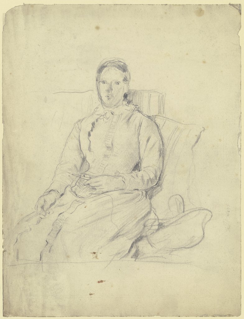 Double portrait, sitting, Otto Scholderer