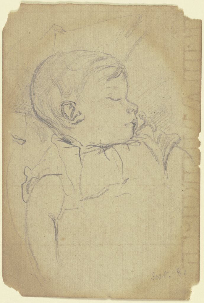 Bildnis des Victor Scholderer als Kleinkind, schlafend, Otto Scholderer