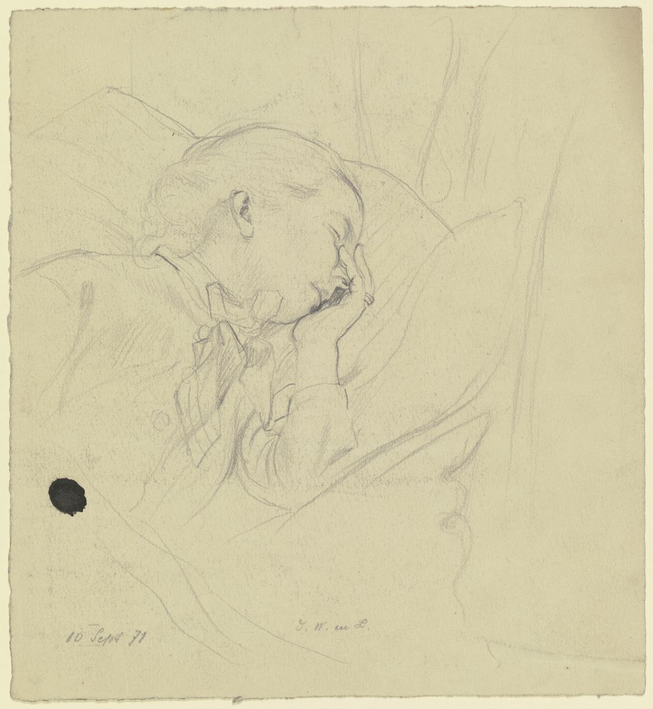 Luise Scholderer sleeping, Otto Scholderer