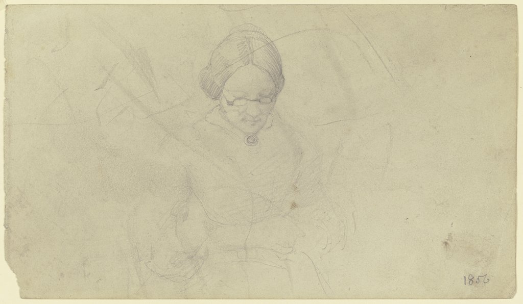 Bildnis einer älteren Frau mit gesenktem Kopf (die Mutter des Künstlers?), Otto Scholderer