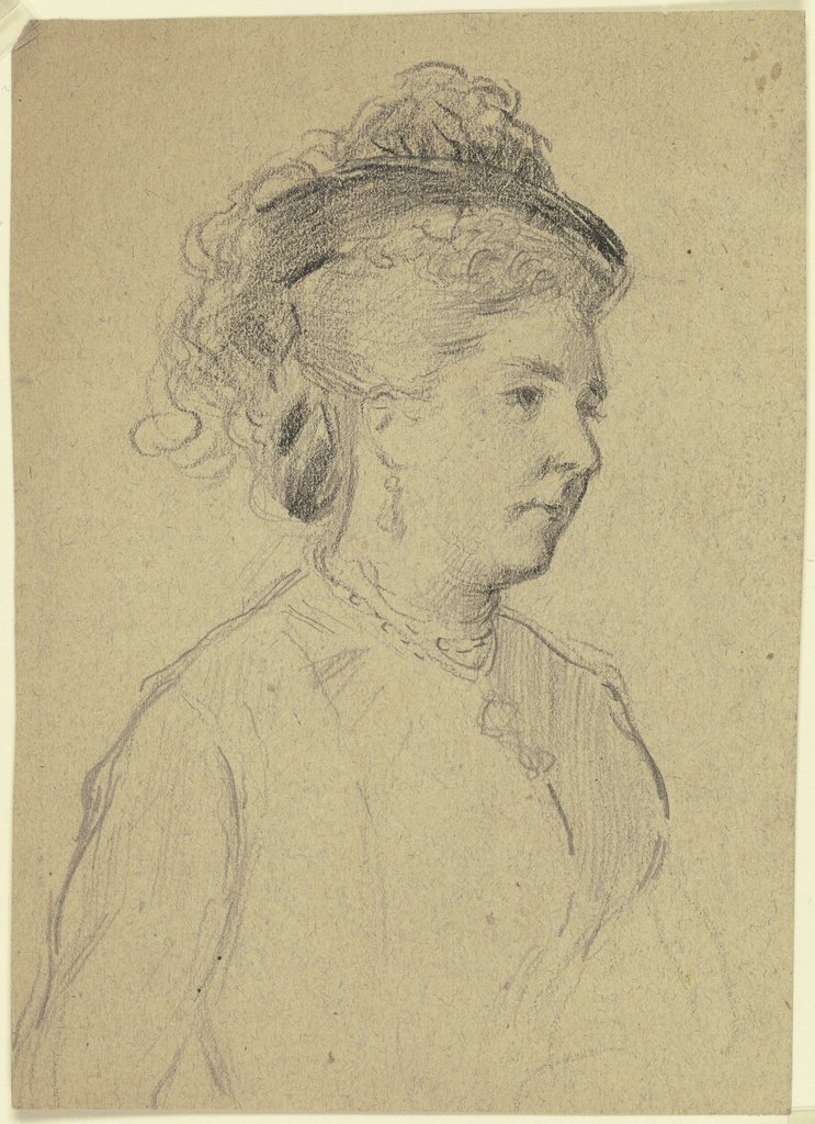 Brustbild einer Dame mit Hut, Otto Scholderer