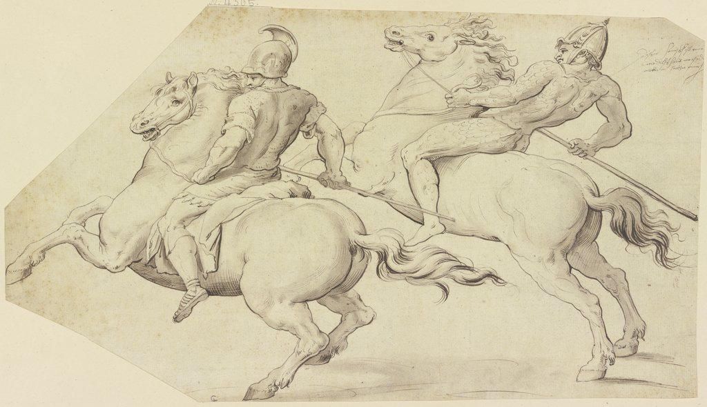 Zwei Reiter aus Attilas Gefolge, Unknown, 16th century, after Joseph Heintz d. Ä., after Raphael