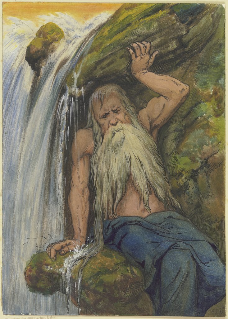 Flussgott an einem Wasserfall, Wilhelm Süs