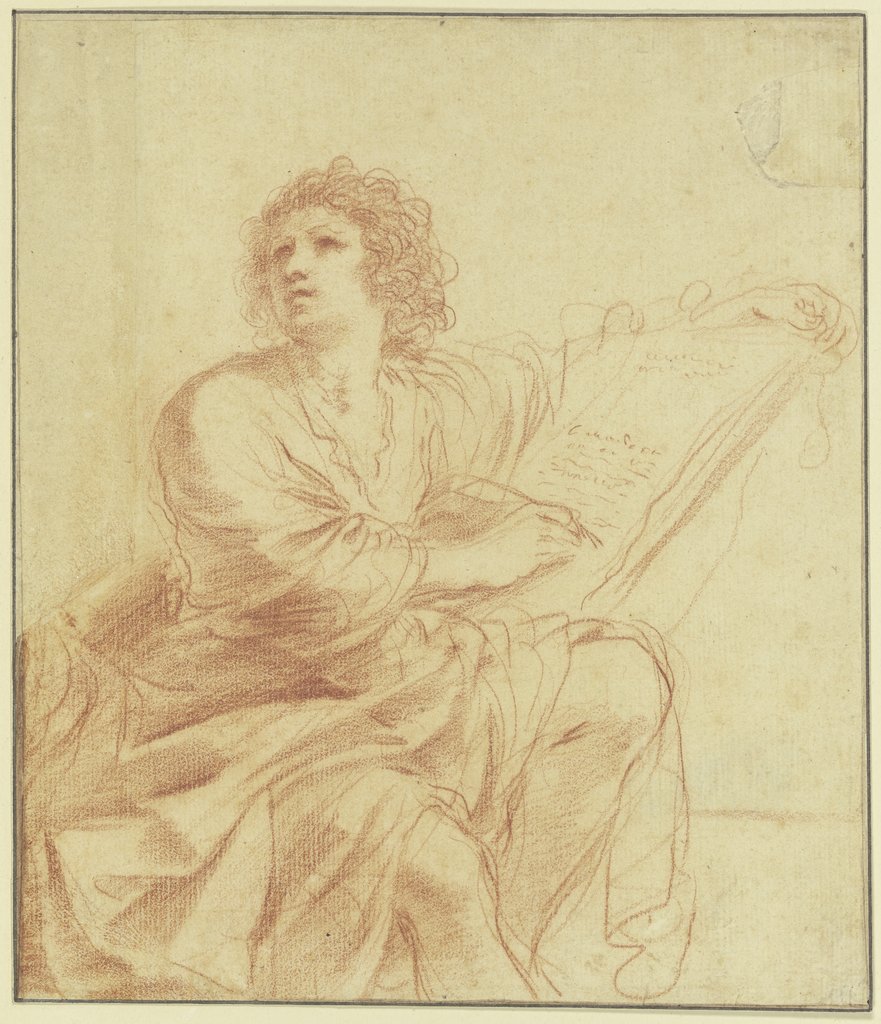 Johannes der Evangelist, sitzend und schreibend, Guercino (Giovanni Francesco Barbieri)