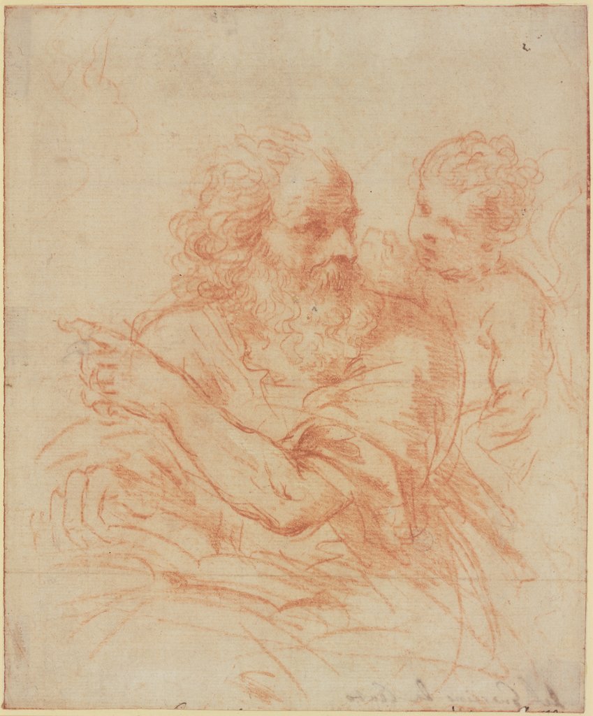Der Heilige Hieronymus mit einem Engel, Guercino (Giovanni Francesco Barbieri)