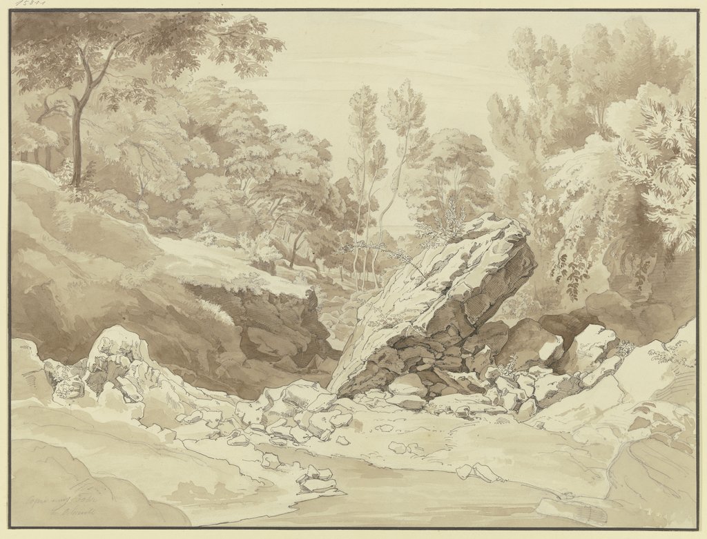 Stony forest landscape, Otto Cornill, after Carl Philipp Fohr;   ?