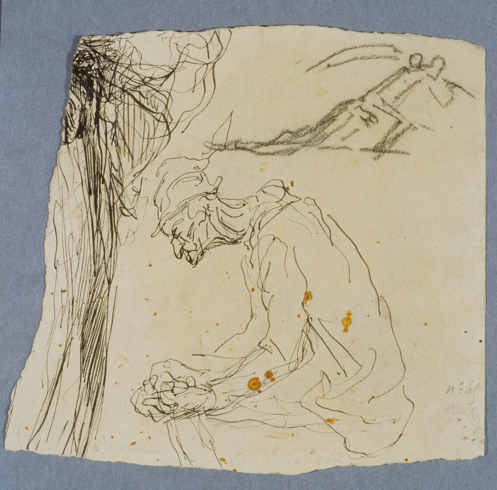 Rastender Don Quichote (?) und der Tod als Sensenmann, Honoré Daumier