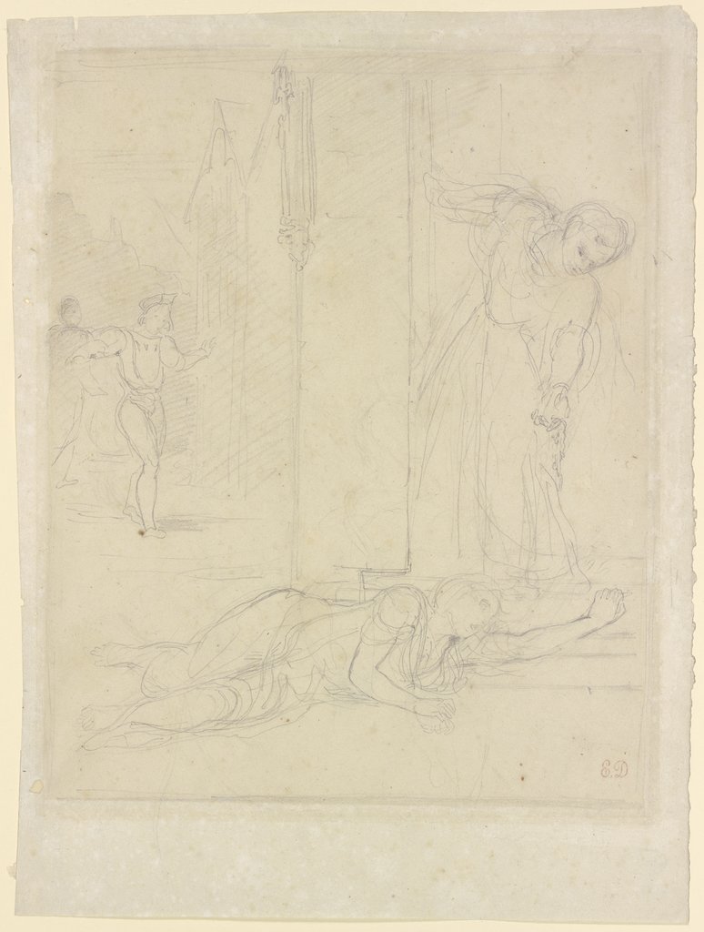 Szene aus Hamlet (?), Eugène Delacroix