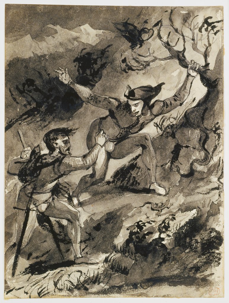 Faust und Mephisto auf dem Blocksberg, Eugène Delacroix