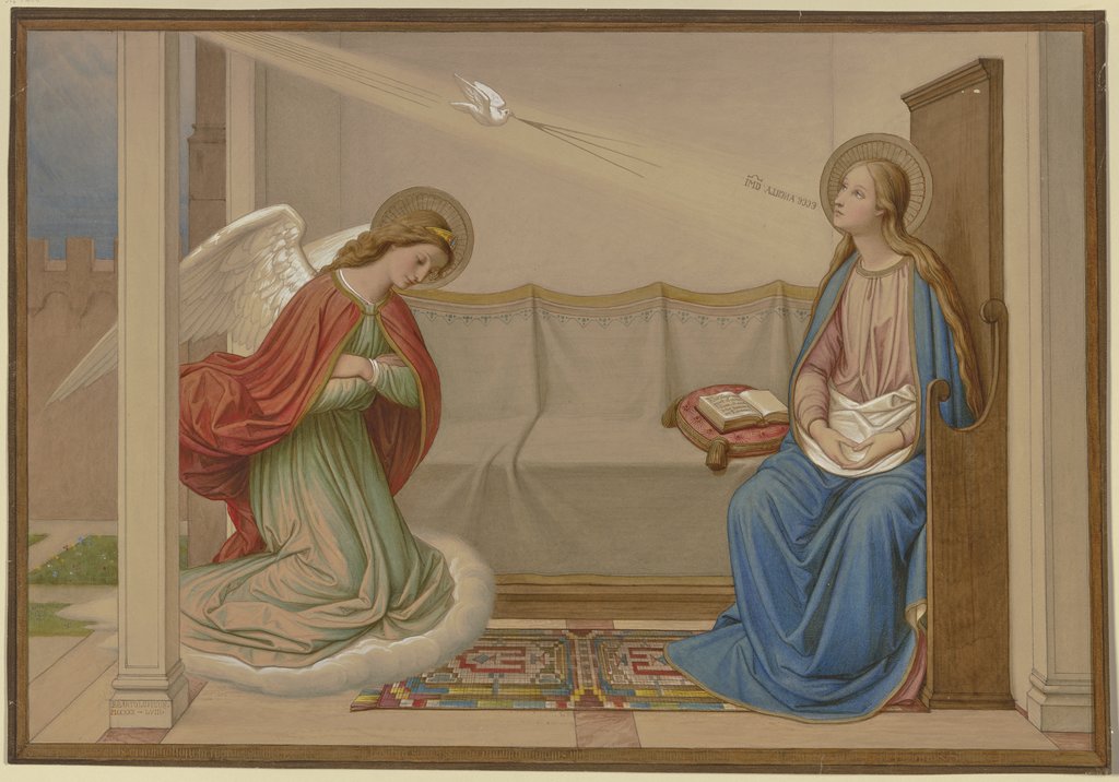 The Annunciation, Edward von Steinle, after Giotto di Bondone;  succession