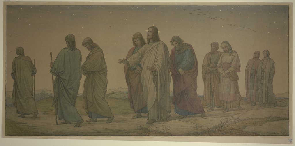Christus mit den Jüngern wandelnd (erste Komposition), Edward von Steinle