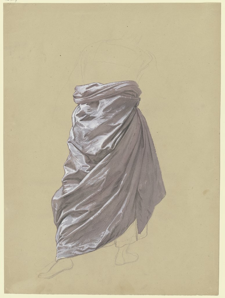 Rückenansicht einer ausschreitenden Gewandfigur, Edward von Steinle