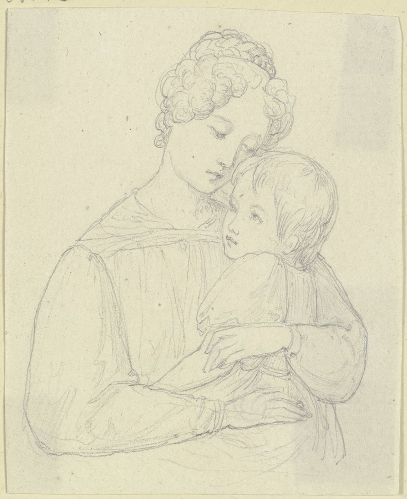 Eine Mutter, ihr Kind umarmend, Marie Ellenrieder