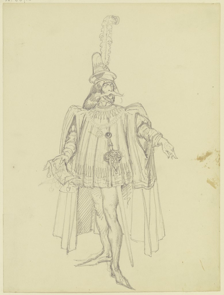 Kostümfigur, ein Pergament haltend, Ferdinand Fellner