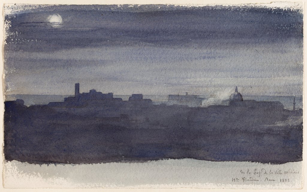 View of Rome at Night, Hippolyte Flandrin