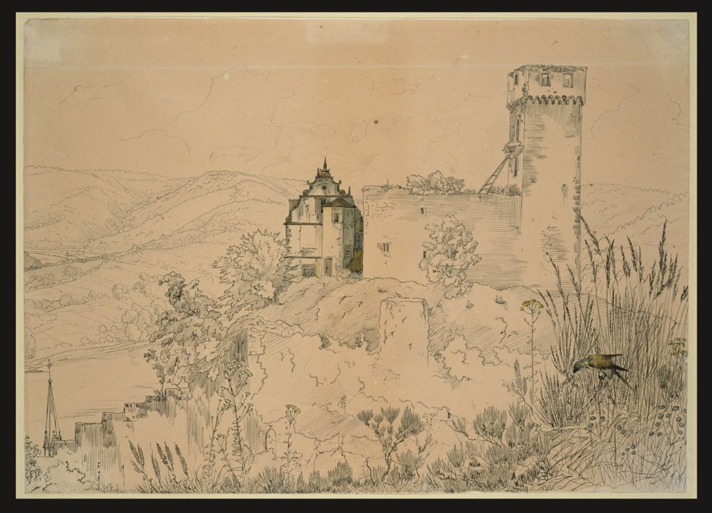 Burg Hirschhorn am Neckar (mit dem Falken), Carl Philipp Fohr