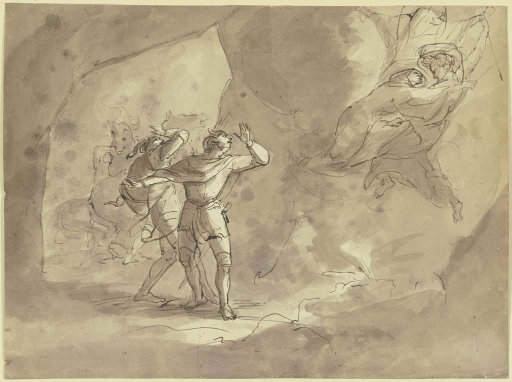 Vision zweier Männer in einer Grotte, Johann Heinrich Füssli