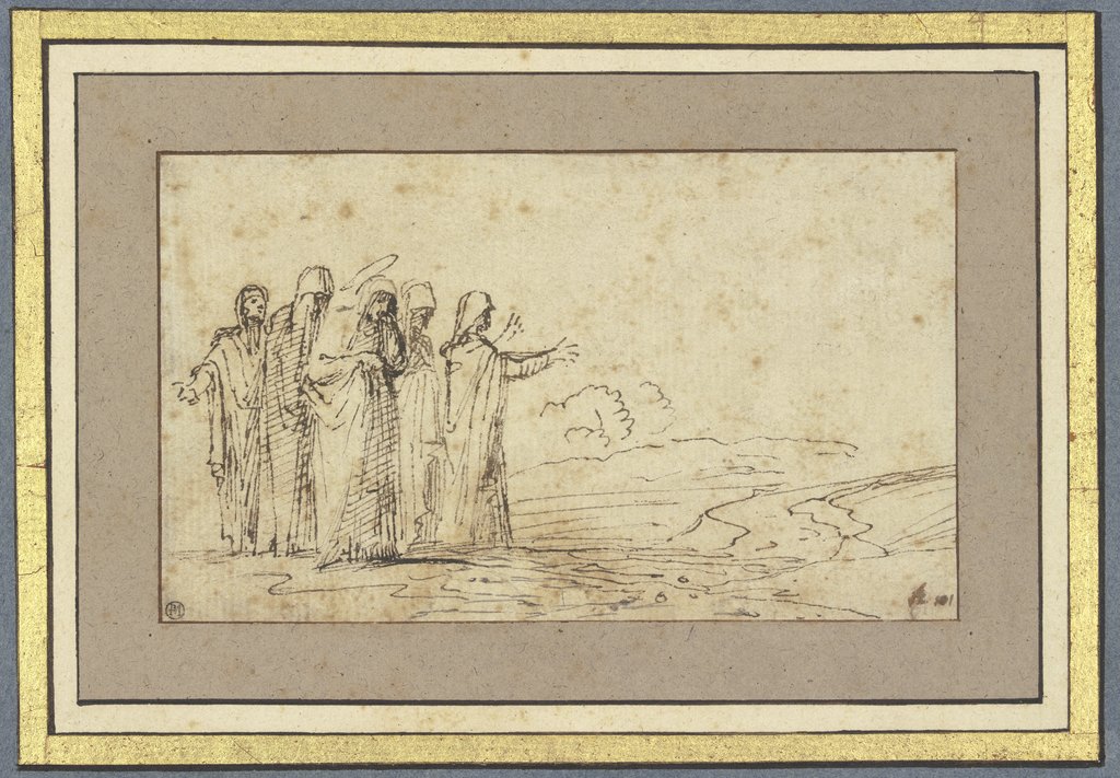 Maria mit vier heiligen Frauen in einer Landschaft, Domenichino;   ?