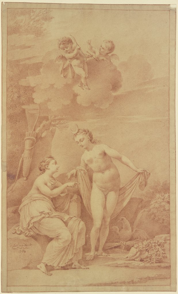 Jupiter, in der Gestalt Dianas, nähert sich Kallisto, Joannes van Dreght