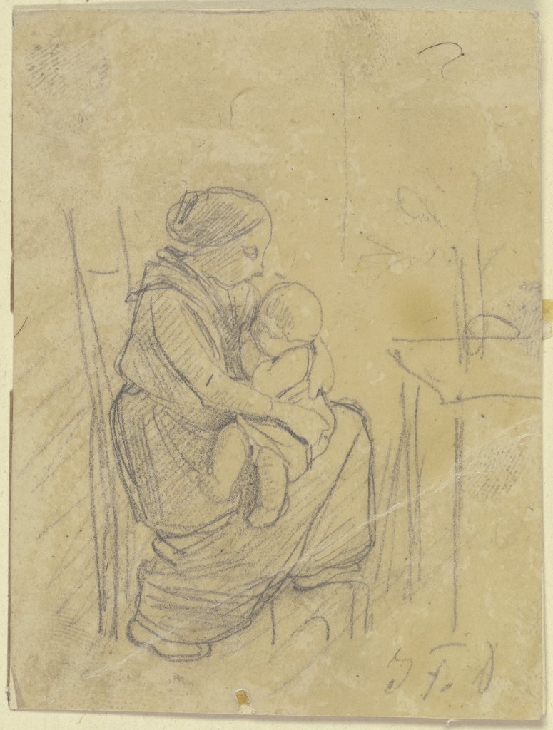 Mother with child, Jakob Fürchtegott Dielmann