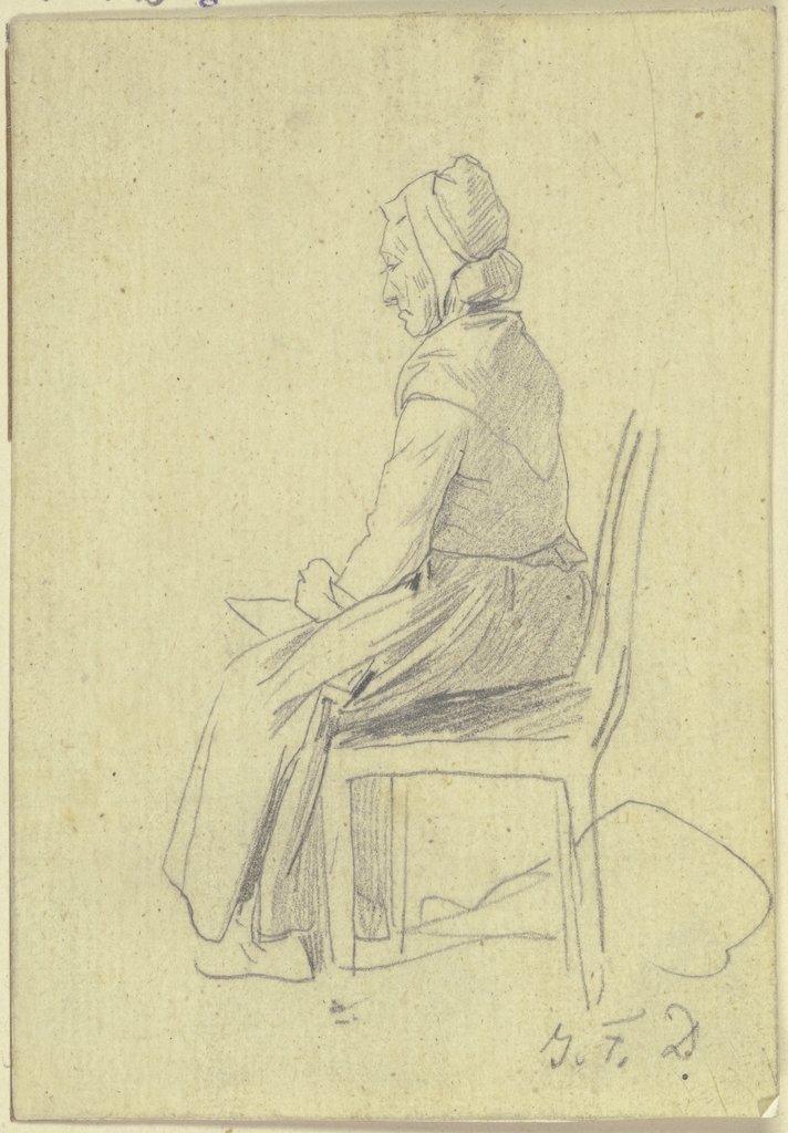 Sitting old woman, Jakob Fürchtegott Dielmann