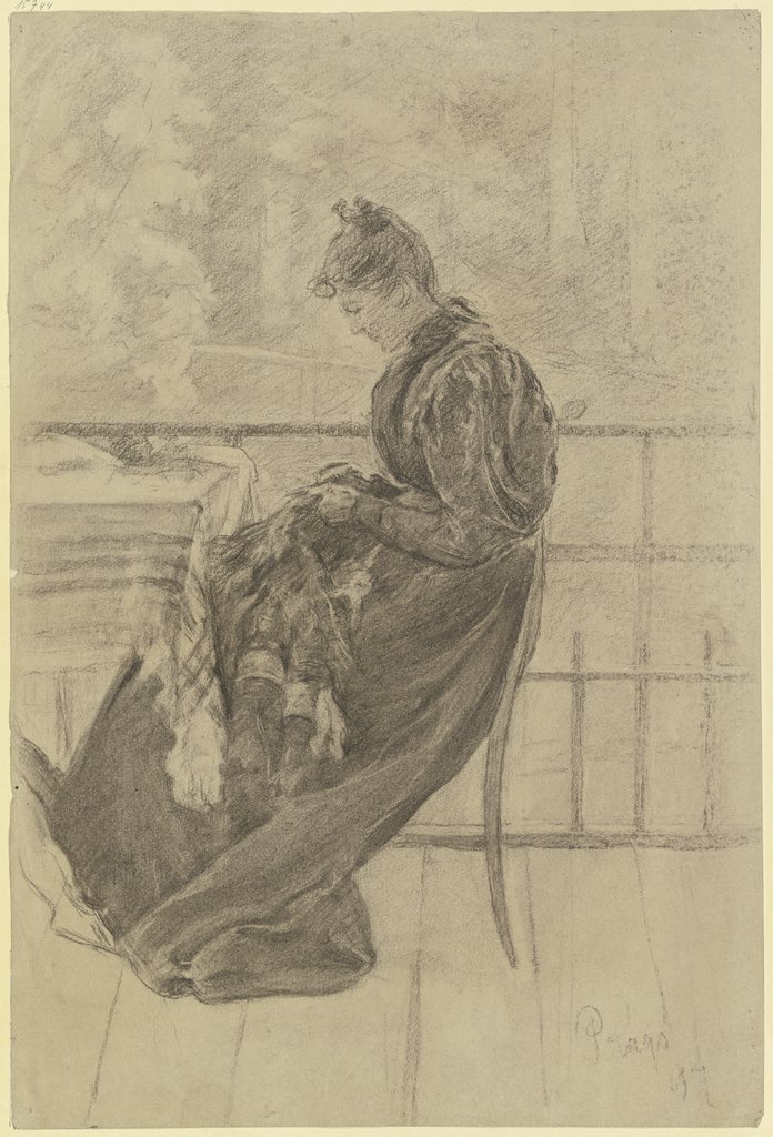 Mary Eysen auf dem Balkon, Louis Eysen