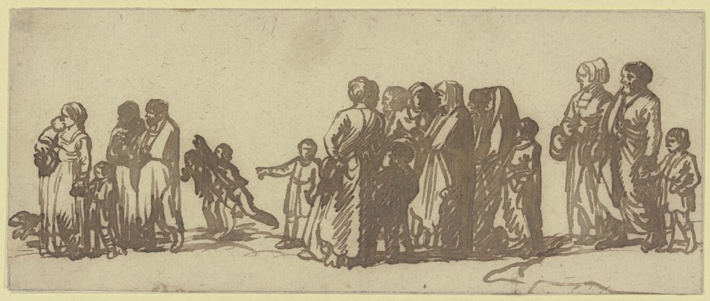 Three groups of small figures, Hendrik Goudt