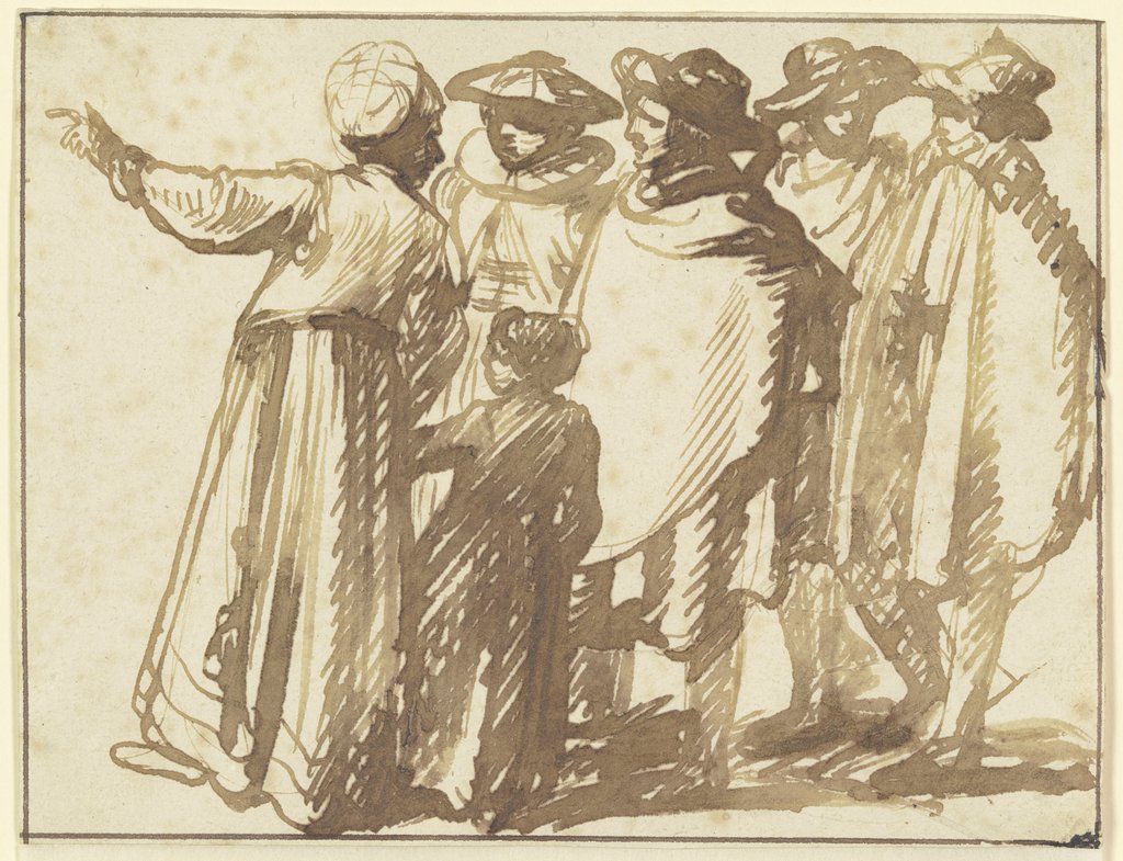 Figurengruppe im Zeitkostüm, Hendrik Goudt