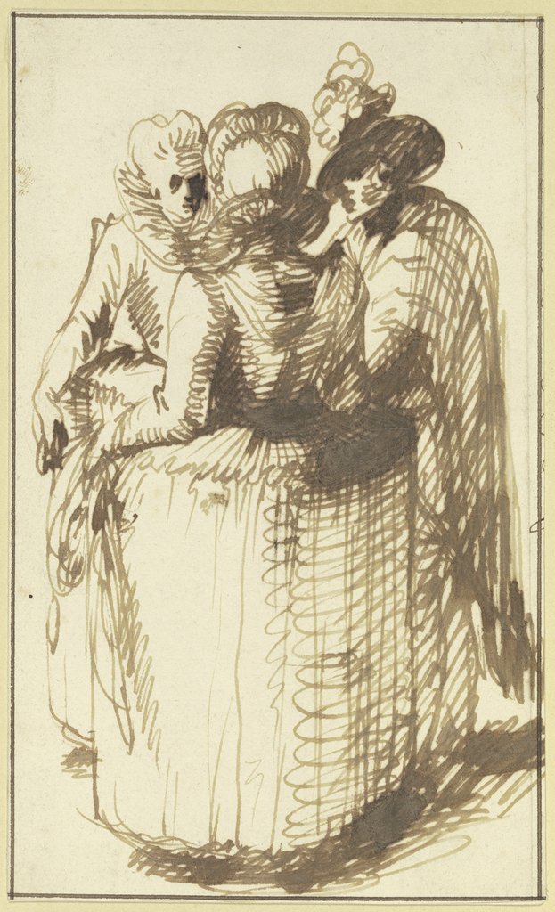 Drei Figuren in modischer Tracht, Hendrik Goudt