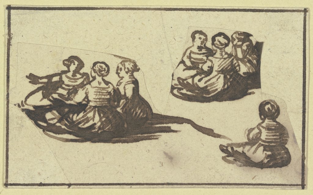 Seven sitting women, Hendrik Goudt