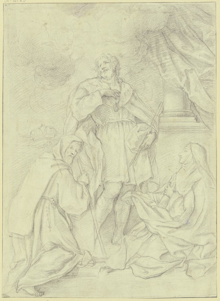 Die Heiligen Ludwig von Frankreich, Franziskus und Elisabeth von Portugal, Unknown, 18th century, after Anton Domenico Gabbiani
