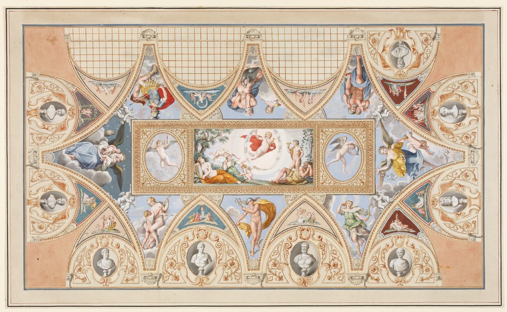 Das Deckengemälde von Francesco Albani im Palazzo Verospi in Rom, Francesco Pannini, nach Francesco Albani