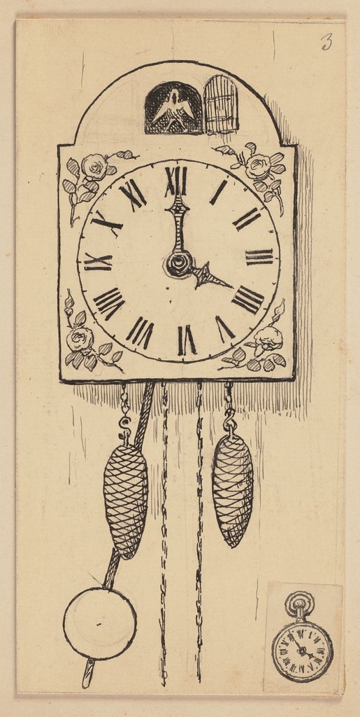 Drawing for the primer: Clock, Hans Thoma