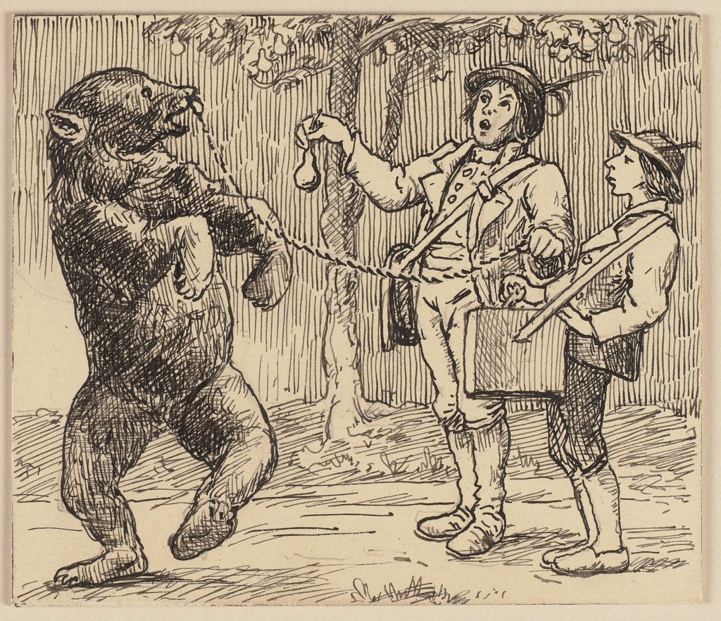 Drawing for the primer: Bear, Hans Thoma