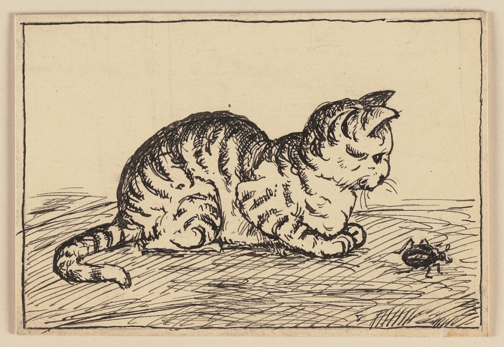Drawing for the primer: Cat, Hans Thoma