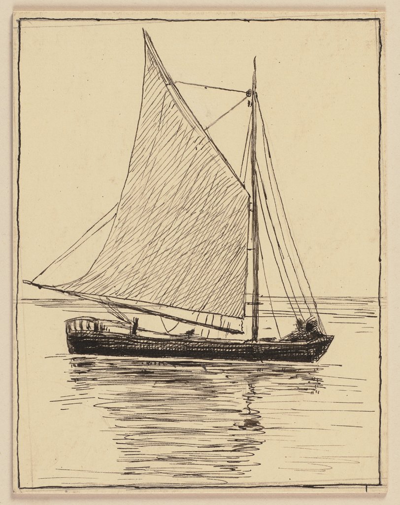 Zeichnung zur Fibel: Schiff, Hans Thoma