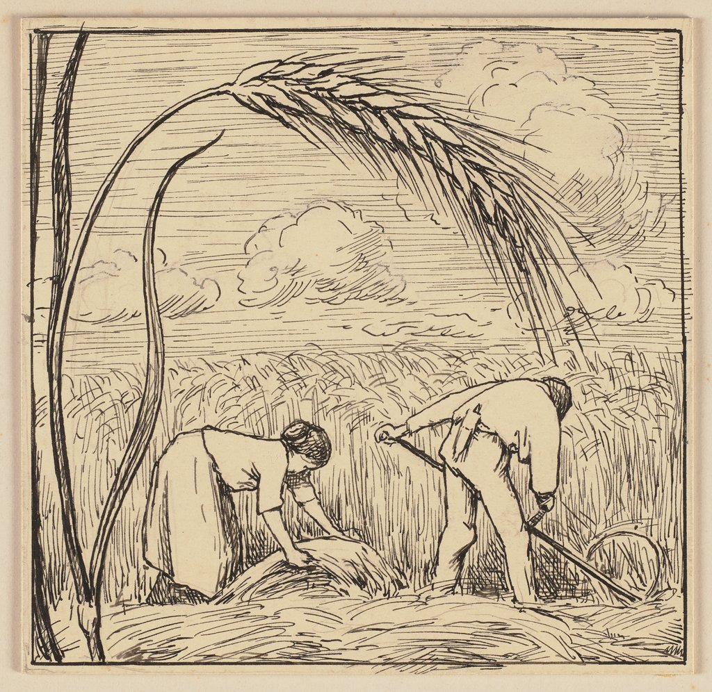 Drawing for the primer: Ear of corn, Hans Thoma