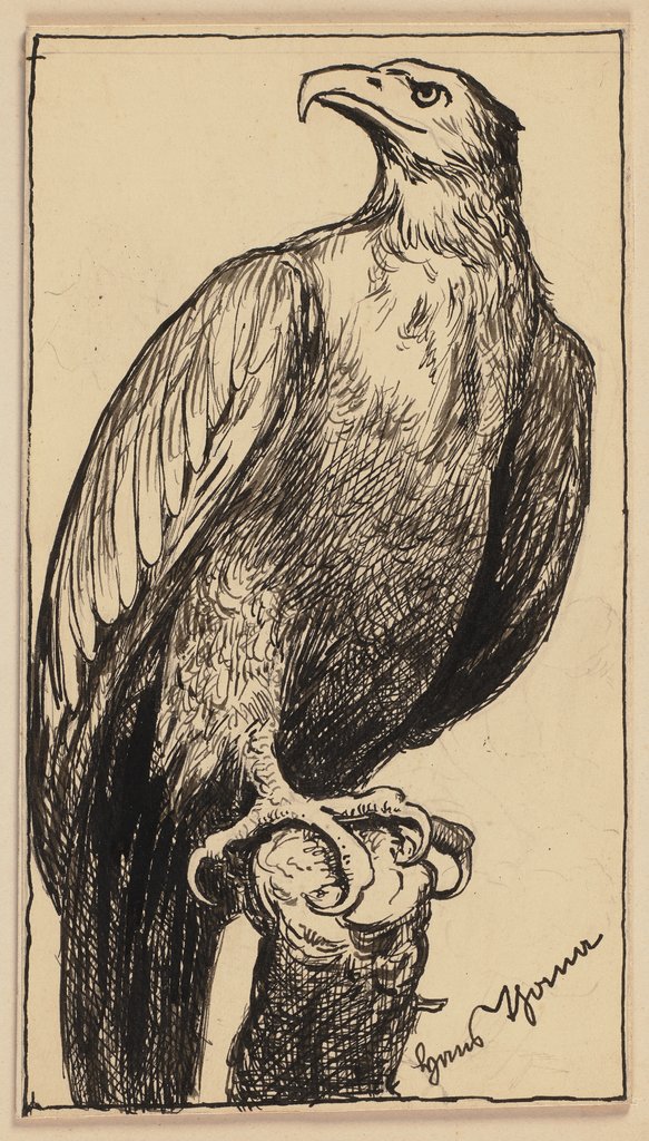 Drawing for the primer: Eagle, Hans Thoma