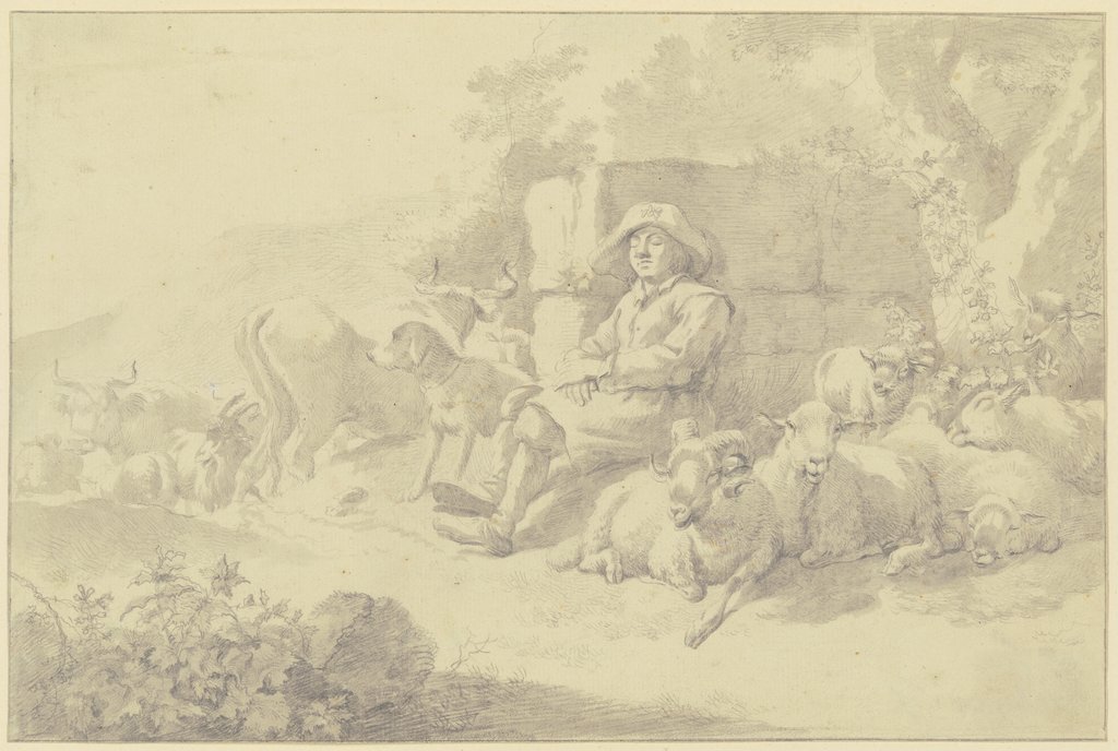 Schlafender Hirte bei den Schafen, Francesco Londonio