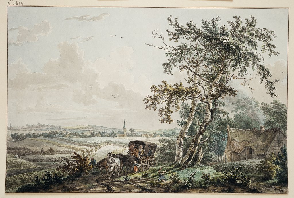 Landscape with Coach, near Hilversum, Egbert van Drielst, Jacob Cats;   ?