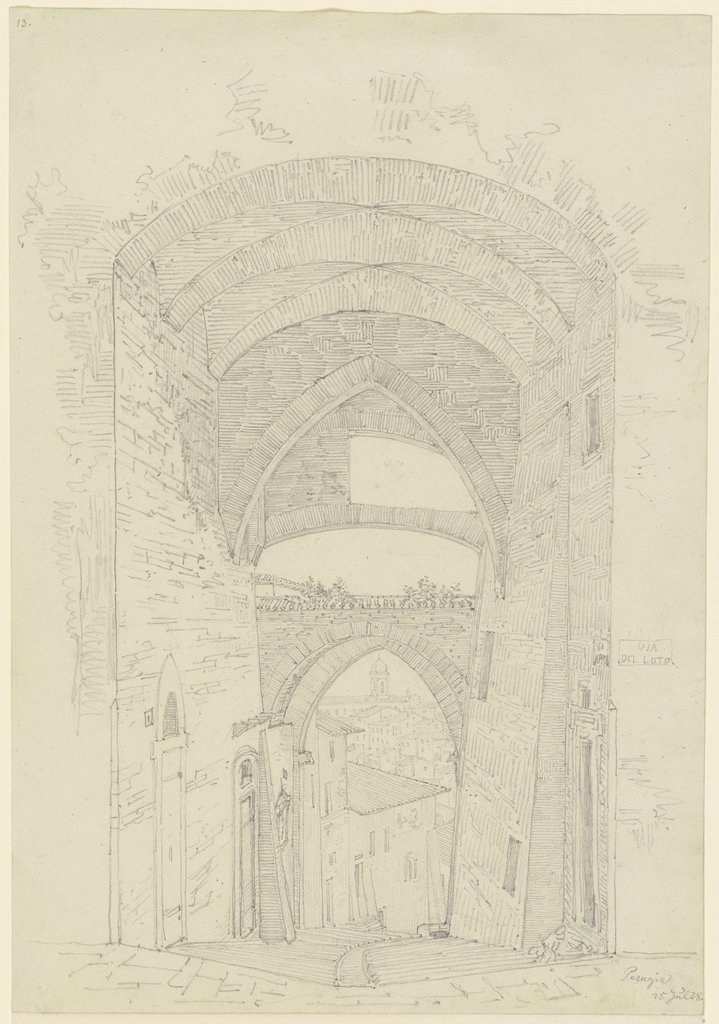 Die Bögen des mittelalterlichen Aquäduktes in Perugia, Friedrich Maximilian Hessemer
