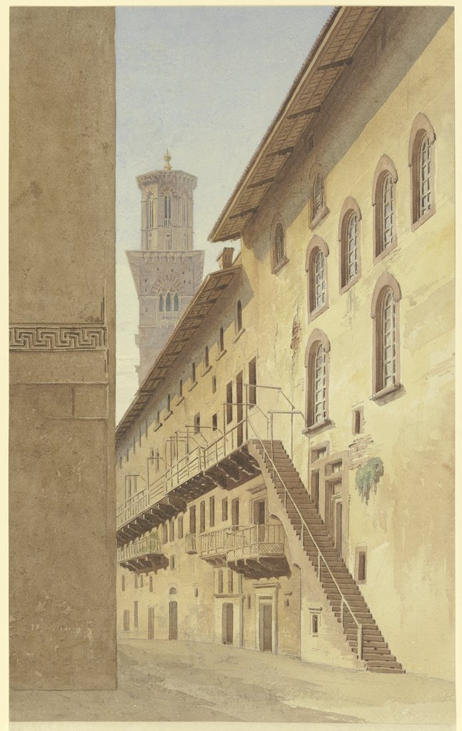 Die Treppe der Case die Mazzanti in Verona, Friedrich Maximilian Hessemer