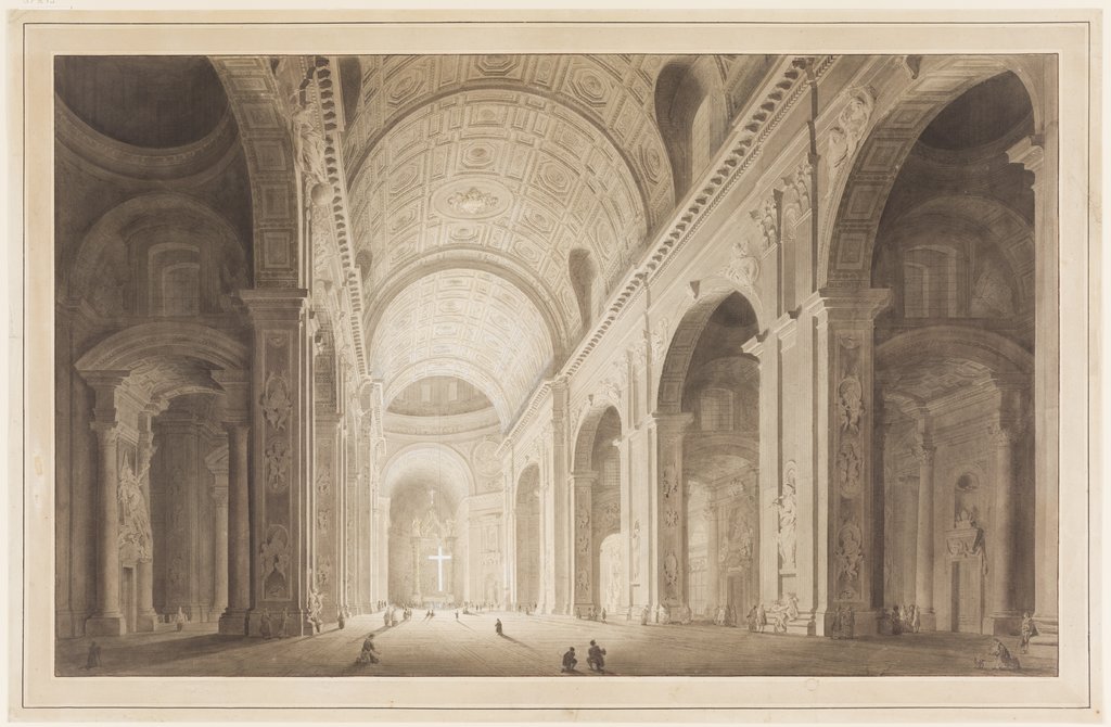 Das Innere der Peterskirche in Rom, Francesco Pannini